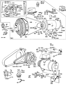 Electric Starters Diagram and Parts List for 233451-0304-XX  Briggs and Stratton Engine